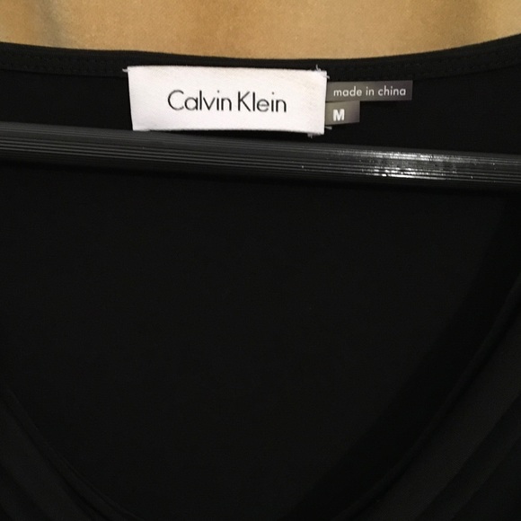EUC. Black Calvin Klein Cowl Neck top. Size M. - Picture 2 of 3